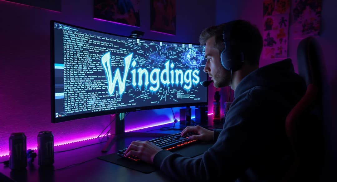 A gamer using the translator to decode a secret message from a video game